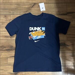 Nike Dunk T-Shirt in Dark Blue with Chicken Nugget Graphic